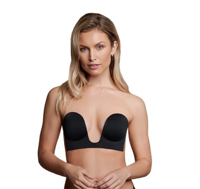 Biustonosz ze skrzydełkami - Bye Bra Seamless U-Style Bra Miseczka C Black